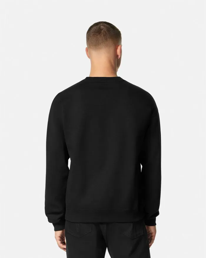 Versace Sweatshirts Embroidered Medusa Sliced Sweatshirt Black 8211 Men Versace Sweatshirts Embroidered Medusa Sliced Sweatshirt Black 8211 Men
