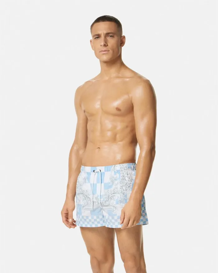 Versace Swimwear Medusa Contrasto Swim Shorts Blueprint 8211 Men Versace Swimwear Medusa Contrasto Swim Shorts Blueprint 8211 Men