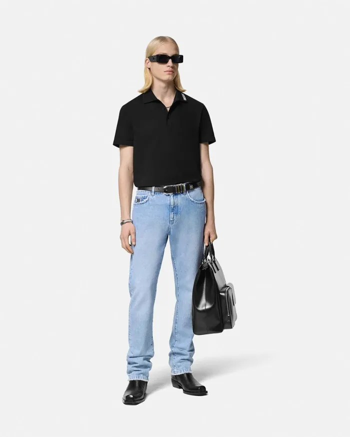 Versace TShirts and Polos 90s Vintage Logo Polo Shirt Black 8211 Men Versace TShirts and Polos 90s Vintage Logo Polo Shirt Black 8211 Men