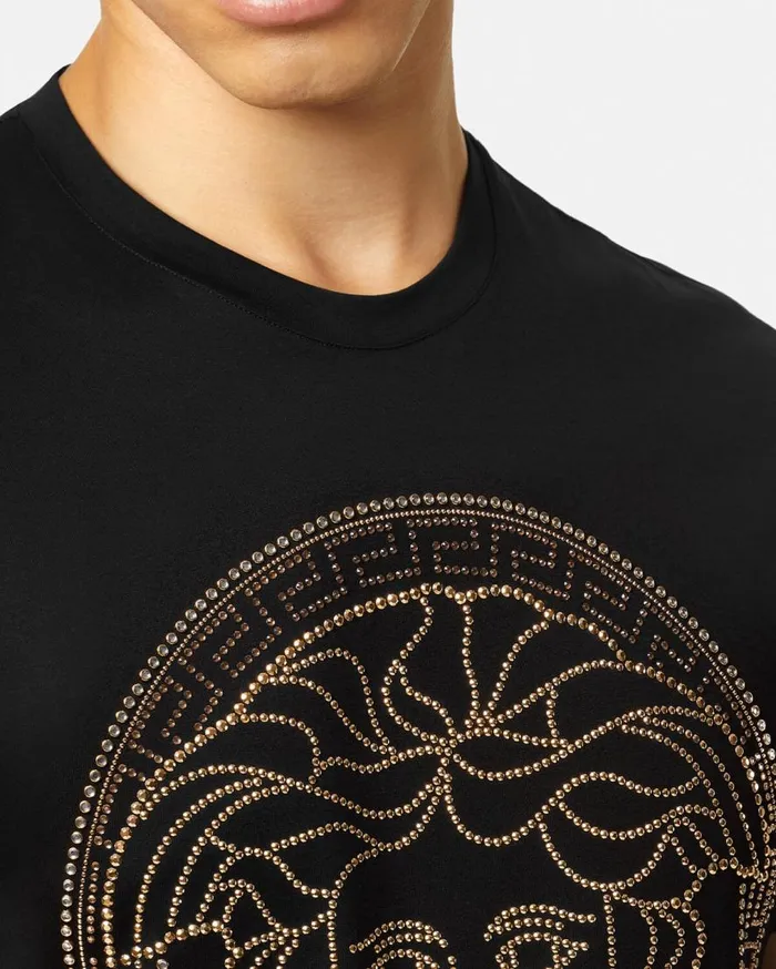 Versace TShirts and Polos Crystal Medusa TShirt Black 8211 Men Versace TShirts and Polos Crystal Medusa TShirt Black 8211 Men