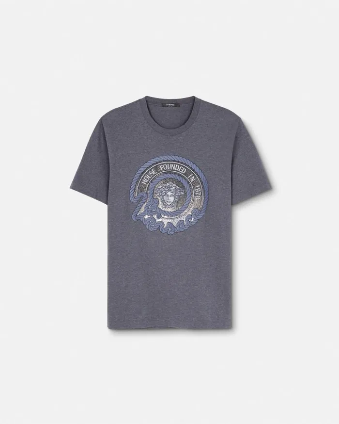 Versace TShirts and Polos Crystal Nautical Medusa TShirt Gray 8211 Men