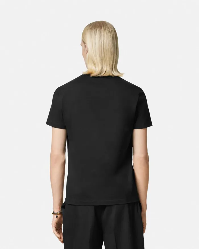 Versace TShirts and Polos Embroidered Coupe Blason TShirt Black 8211 Men