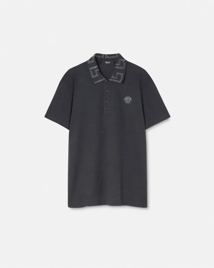Versace TShirts and Polos Greca Collar Polo Shirt Gray 8211 Men