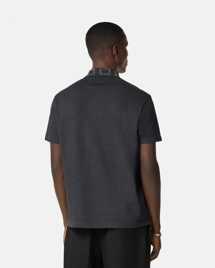 Versace TShirts and Polos Greca Collar Polo Shirt Gray 8211 Men Versace TShirts and Polos Greca Collar Polo Shirt Gray 8211 Men