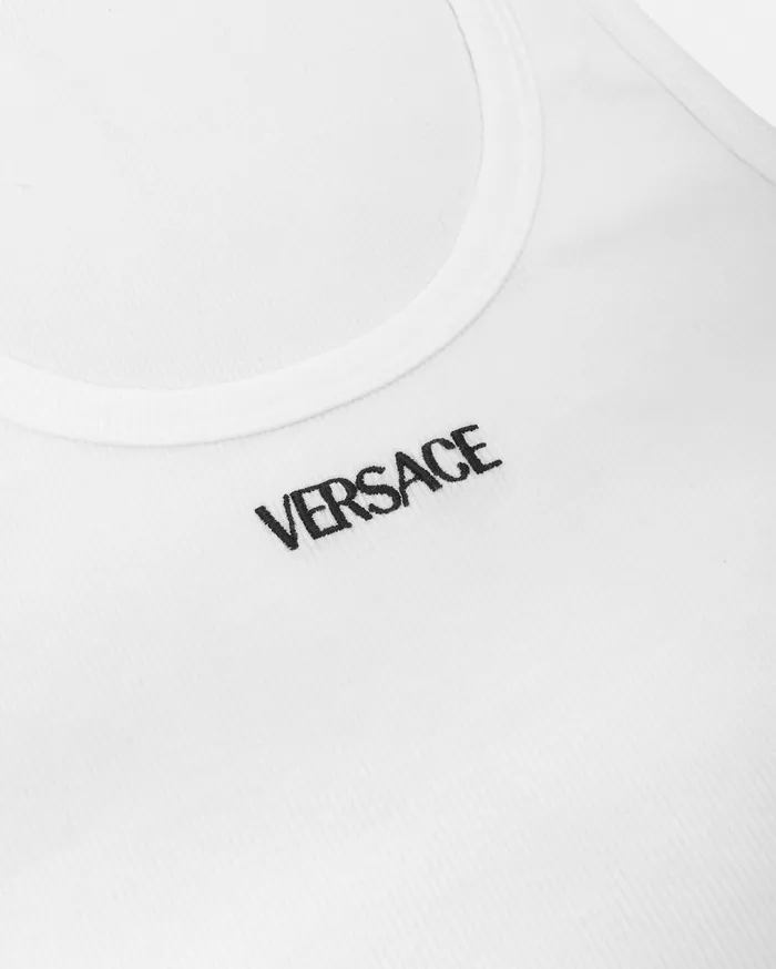 Versace TShirts and Polos Logo Ribbed Tank Top White 8211 Men Versace TShirts and Polos Logo Ribbed Tank Top White 8211 Men