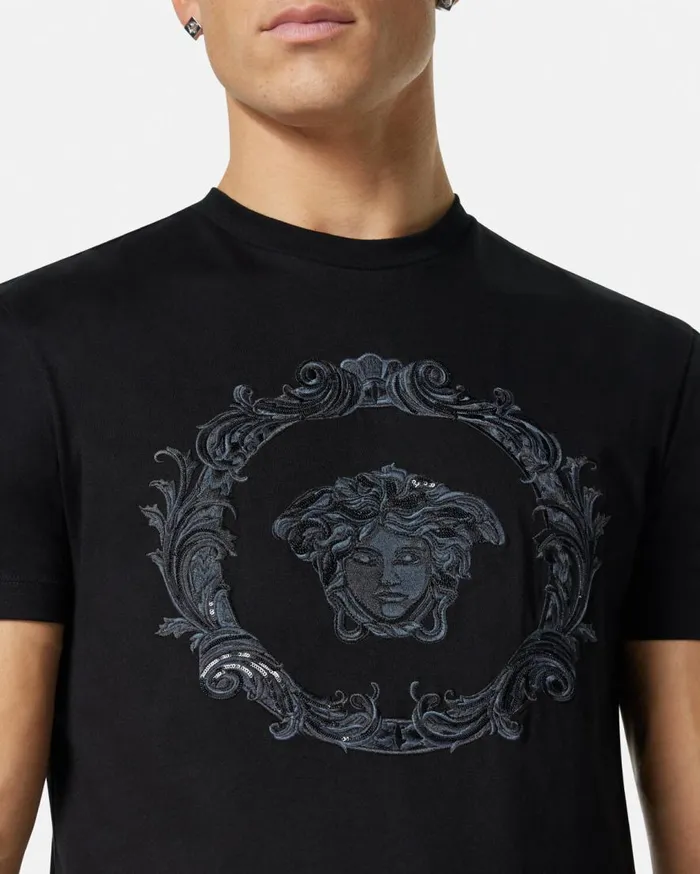 Versace TShirts and Polos Medusa Cartouche TShirt Black 8211 Men Versace TShirts and Polos Medusa Cartouche TShirt Black 8211 Men