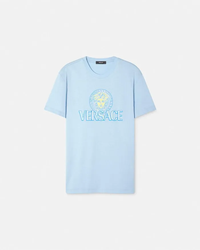 Versace TShirts and Polos Medusa Logo TShirt Light Blue 8211 Men
