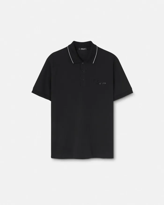 Versace TShirts and Polos Versace Nautical Logo Polo Shirt Black 8211 Men