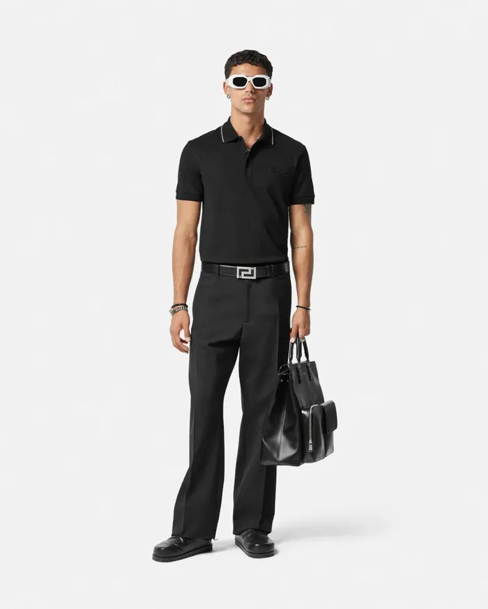Versace TShirts and Polos Versace Nautical Logo Polo Shirt Black 8211 Men Versace TShirts and Polos Versace Nautical Logo Polo Shirt Black 8211 Men