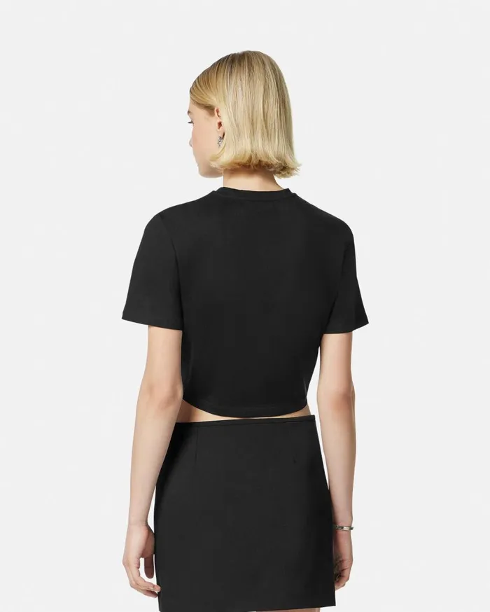 Versace TShirts and Sweatshirts Crystal Medusa Crop TShirt Black 8211 Women Versace TShirts and Sweatshirts Crystal Medusa Crop TShirt Black 8211 Women