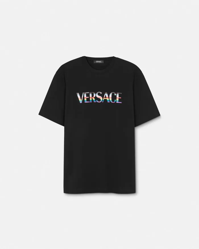 Versace TShirts and Sweatshirts Pride Barocco Logo TShirt Blackprint 8211 WomenMen