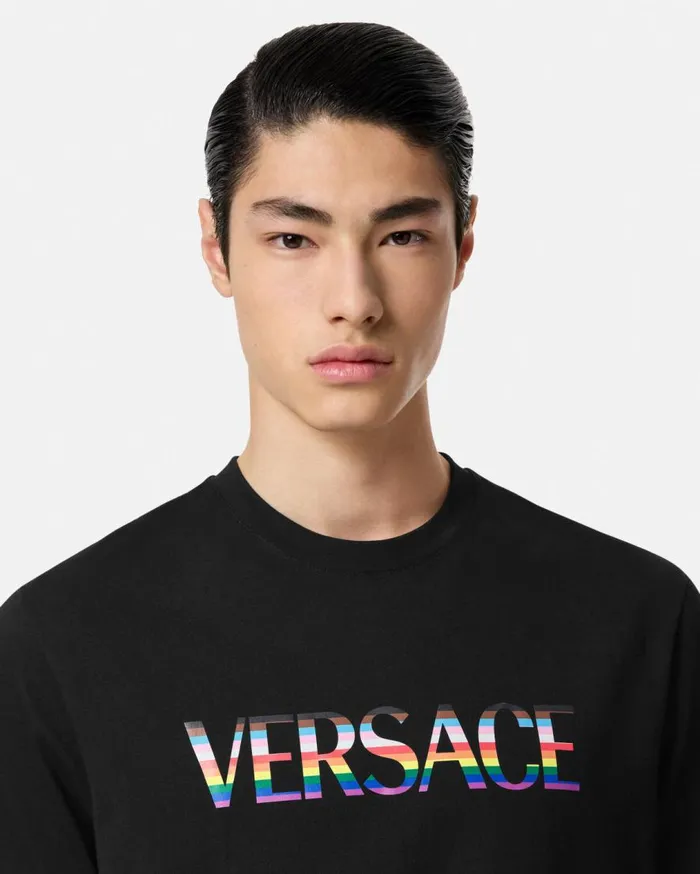 Versace TShirts and Sweatshirts Pride Barocco Logo TShirt Blackprint 8211 WomenMen Versace TShirts and Sweatshirts Pride Barocco Logo TShirt Blackprint 8211 WomenMen