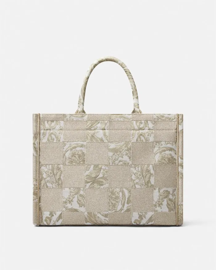 Versace Totes Contrasto Athena Medium Tote Bag Beigeprint 8211 Women
