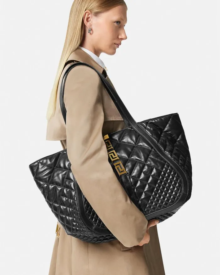 Versace Totes Greca Goddess Large Tote Bag Blackgold 8211 Women Versace Totes Greca Goddess Large Tote Bag Blackgold 8211 Women