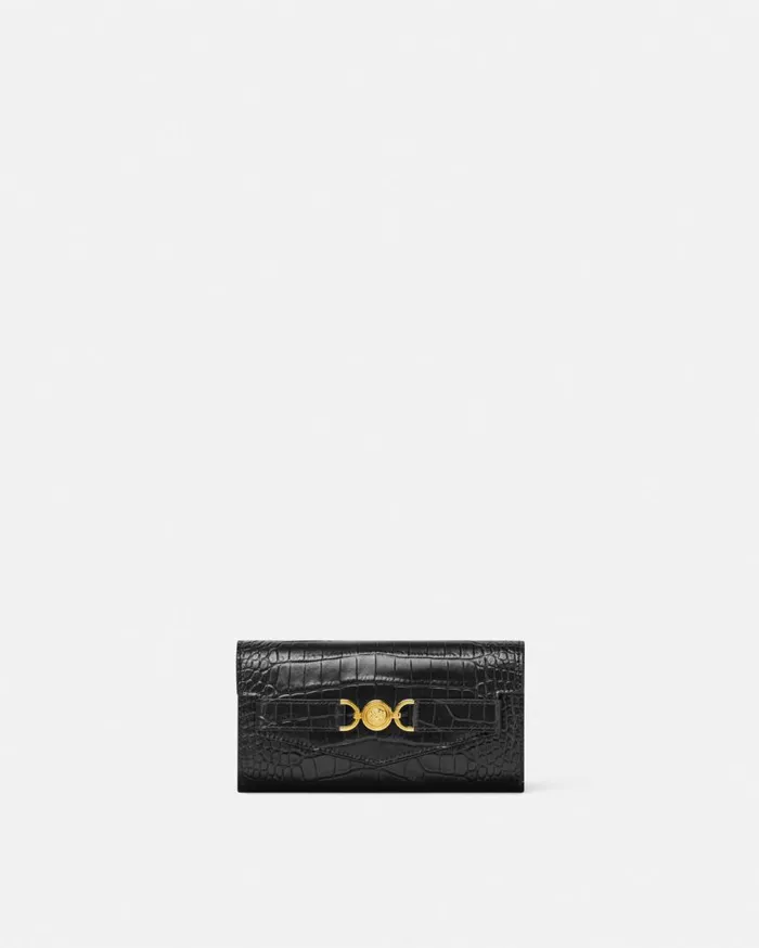 Versace Wallets Medusa 03995 Long Wallet Blackgold 8211 Women