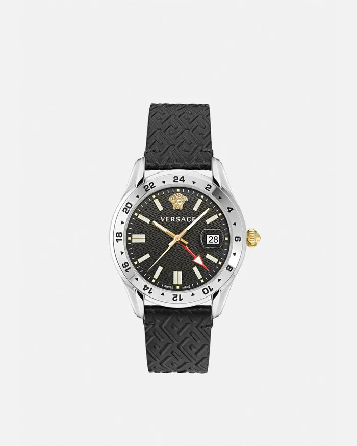 Versace Watches Greca Time GMT Watch Black 8211 Men