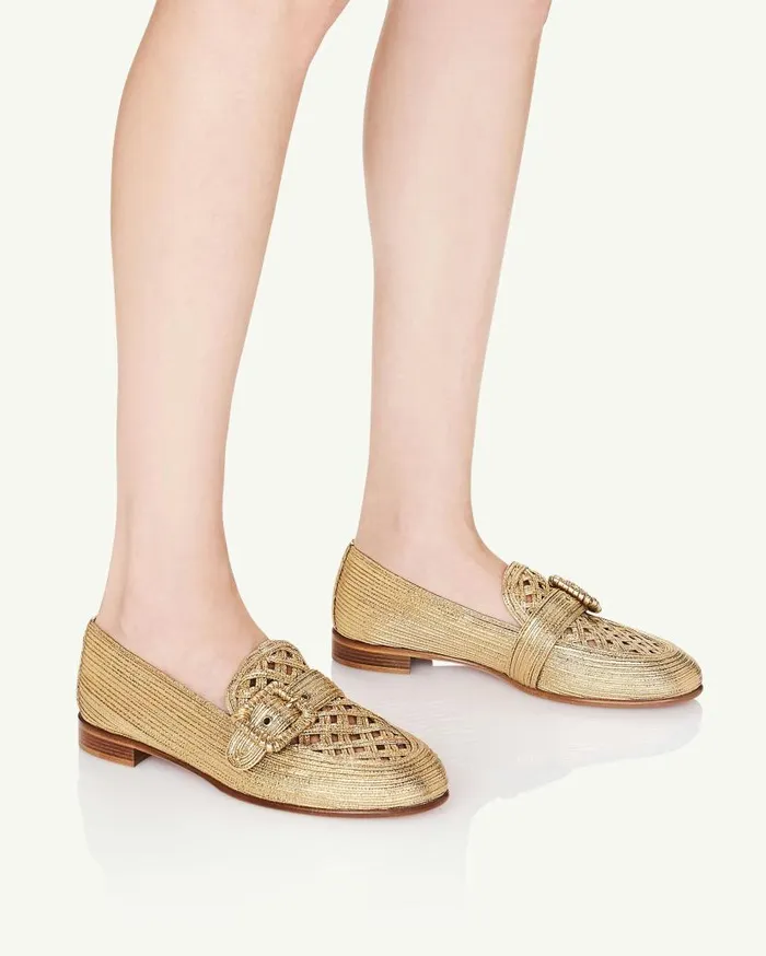 Visconti Loafer Gold Women Aquazzura Flats Visconti Loafer Gold Women Aquazzura Flats