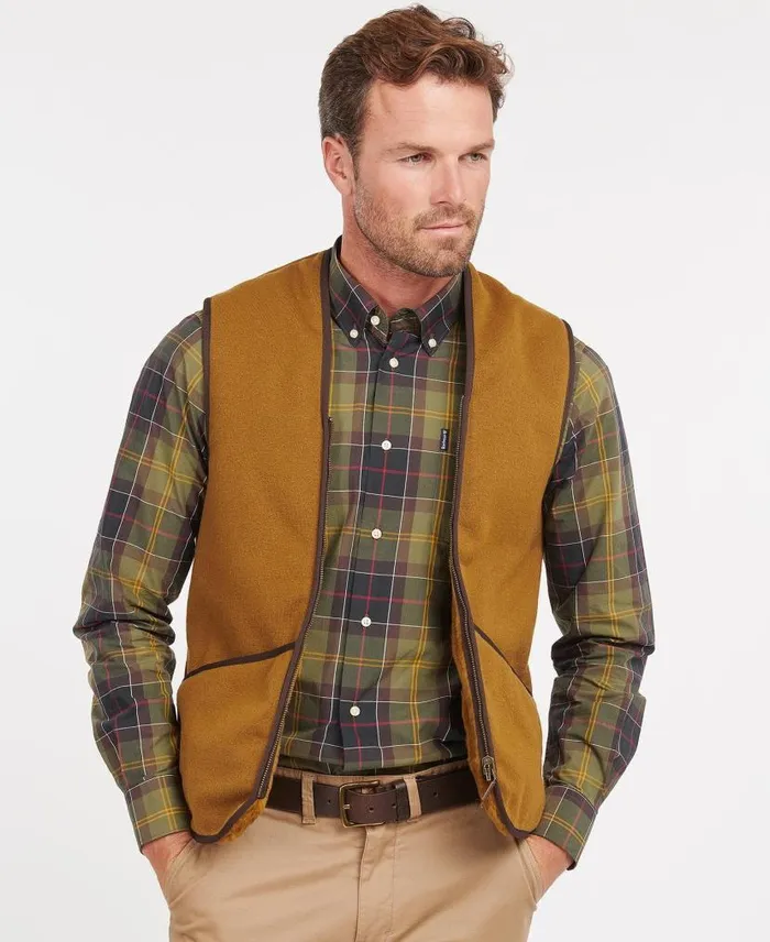 Warm Pile ZipIn Liner Brown Men Barbour Gilets and Liners