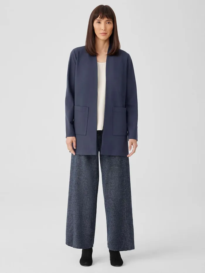 Washable Flex Ponte High Collar Jacket Ocean Women Eileen Fisher Jackets Coats and Vests