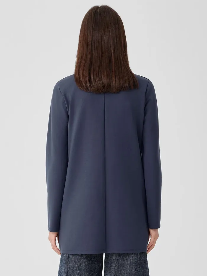 Washable Flex Ponte High Collar Jacket Ocean Women Eileen Fisher Jackets Coats and Vests