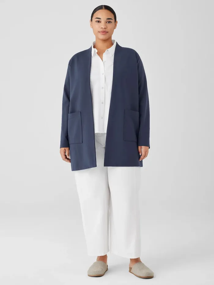 Washable Flex Ponte High Collar Jacket Ocean Women Eileen Fisher Jackets Coats and Vests
