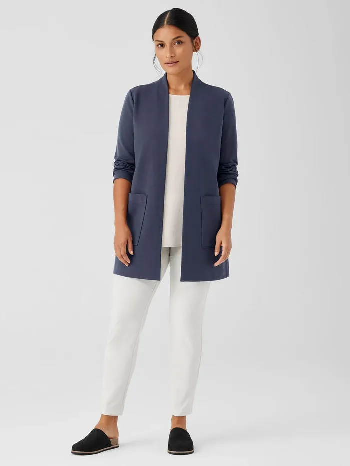 Washable Flex Ponte High Collar Jacket Ocean Women Eileen Fisher Jackets Coats and Vests