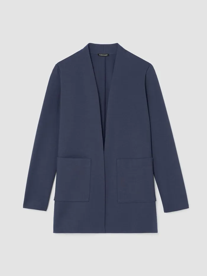 Washable Flex Ponte High Collar Jacket Ocean Women Eileen Fisher Jackets Coats and Vests