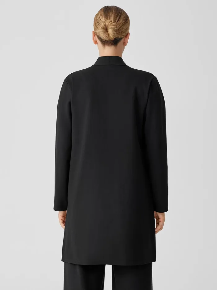 Washable Flex Ponte Long Jacket Black Women Eileen Fisher Jackets Coats and Vests