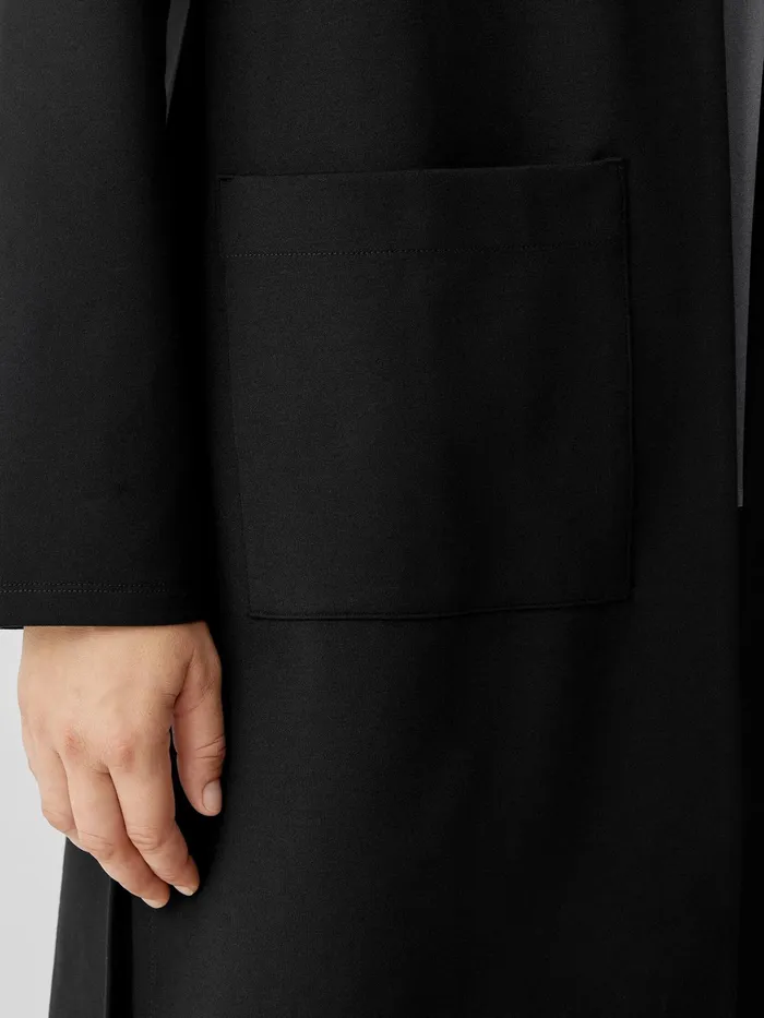 Washable Flex Ponte Long Jacket Black Women Eileen Fisher Jackets Coats and Vests