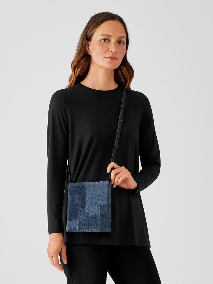 Waste No More Denim Crossbody Bag Indigo Women Eileen Fisher Accessories