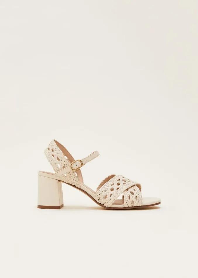 Weave Heeled Sandal Cream Women Phase Eight Heels