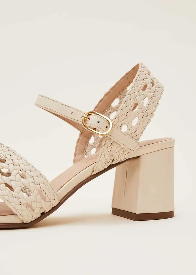 Weave Heeled Sandal Cream Women Phase Eight Heels