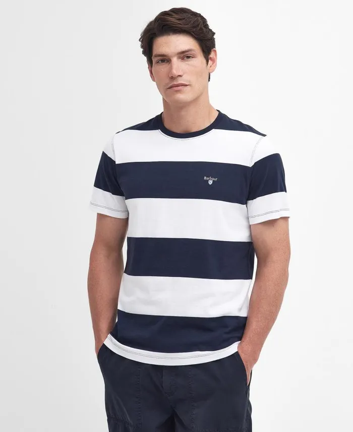 Whalton Striped TShirt Pale Sage Men Barbour TShirts