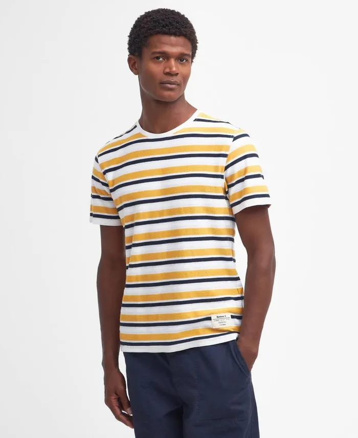 Whitwell Striped TShirt Purple Slate Men Barbour TShirts