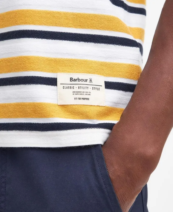 Whitwell Striped TShirt Purple Slate Men Barbour TShirts
