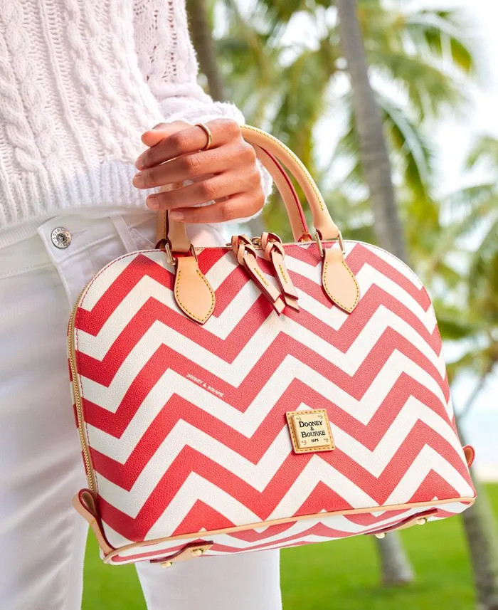 Woman Chevron Zip Zip Satchel Pink Dooney and Bourke Satchels Woman Chevron Zip Zip Satchel Pink Dooney and Bourke Satchels