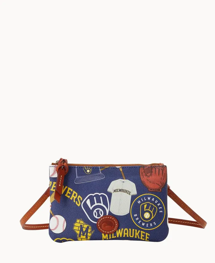 Woman MLB Brewers Top Zip Crossbody Brewers Dooney and Bourke Crossbodies