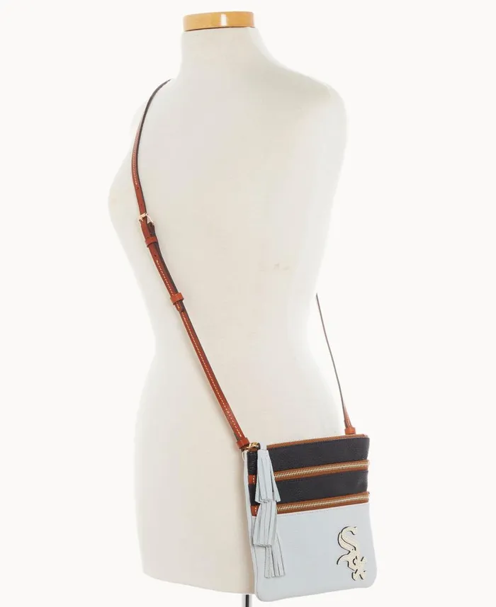 Woman MLB White Sox Triple Zip Crossbody White Sox Dooney and Bourke Crossbodies Woman MLB White Sox Triple Zip Crossbody White Sox Dooney and Bourke Crossbodies