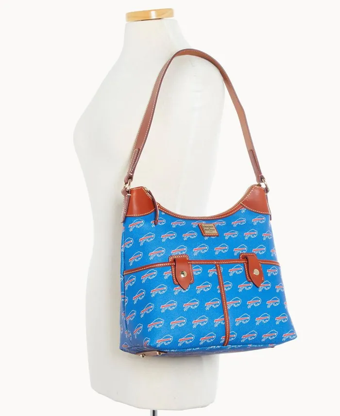 Woman NFL Bills Zip Hobo Bills Dooney and Bourke Shoulder Bags Woman NFL Bills Zip Hobo Bills Dooney and Bourke Shoulder Bags