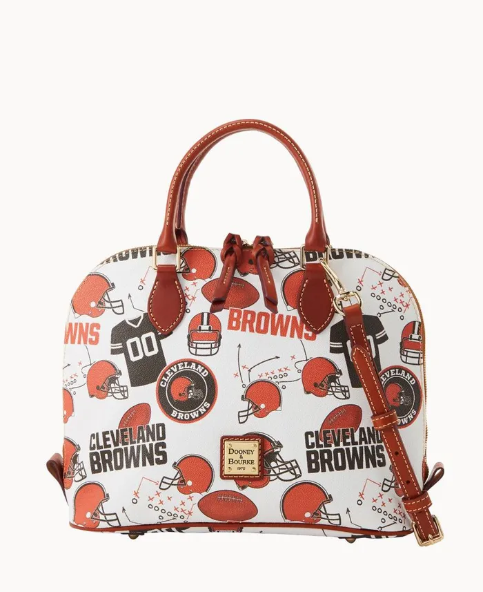 Woman NFL Browns Zip Zip Satchel Browns Dooney and Bourke Satchels