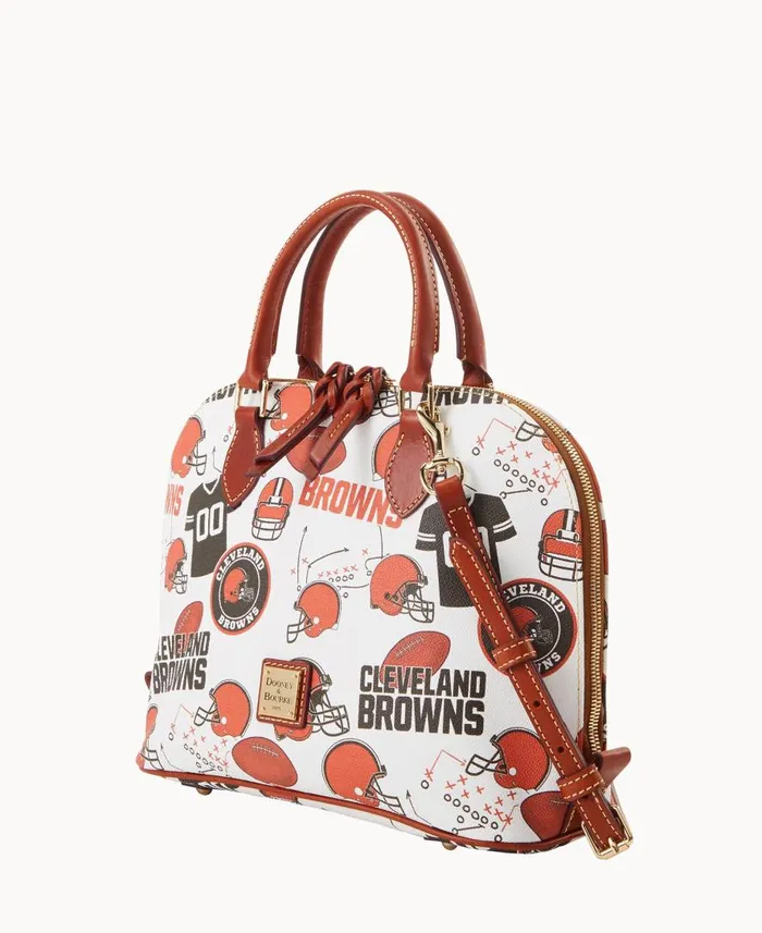 Woman NFL Browns Zip Zip Satchel Browns Dooney and Bourke Satchels Woman NFL Browns Zip Zip Satchel Browns Dooney and Bourke Satchels