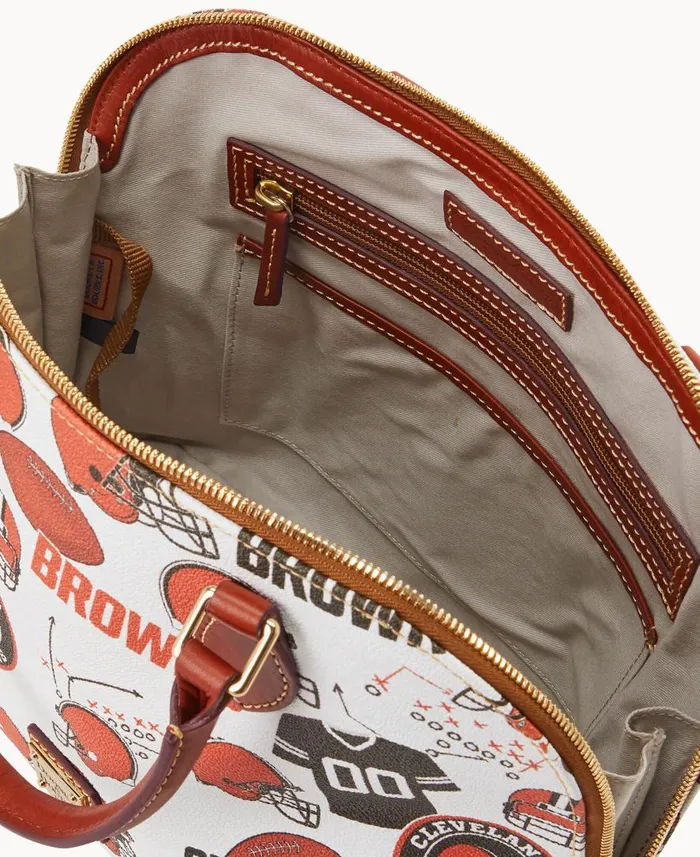 Woman NFL Browns Zip Zip Satchel Browns Dooney and Bourke Satchels Woman NFL Browns Zip Zip Satchel Browns Dooney and Bourke Satchels