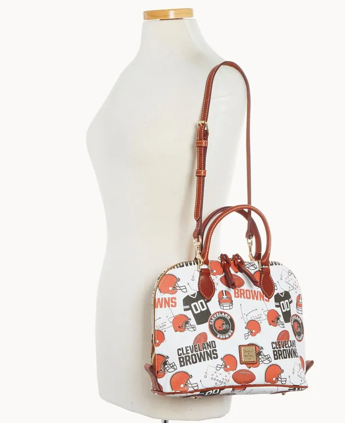 Woman NFL Browns Zip Zip Satchel Browns Dooney and Bourke Satchels Woman NFL Browns Zip Zip Satchel Browns Dooney and Bourke Satchels