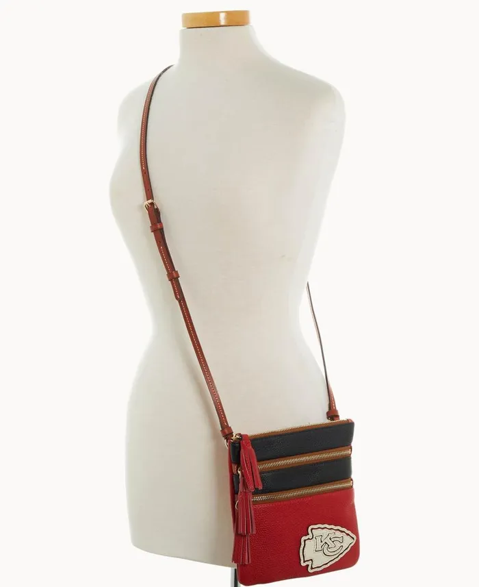 Woman NFL Chiefs Triple Zip Crossbody Chiefs Dooney and Bourke Crossbodies Woman NFL Chiefs Triple Zip Crossbody Chiefs Dooney and Bourke Crossbodies