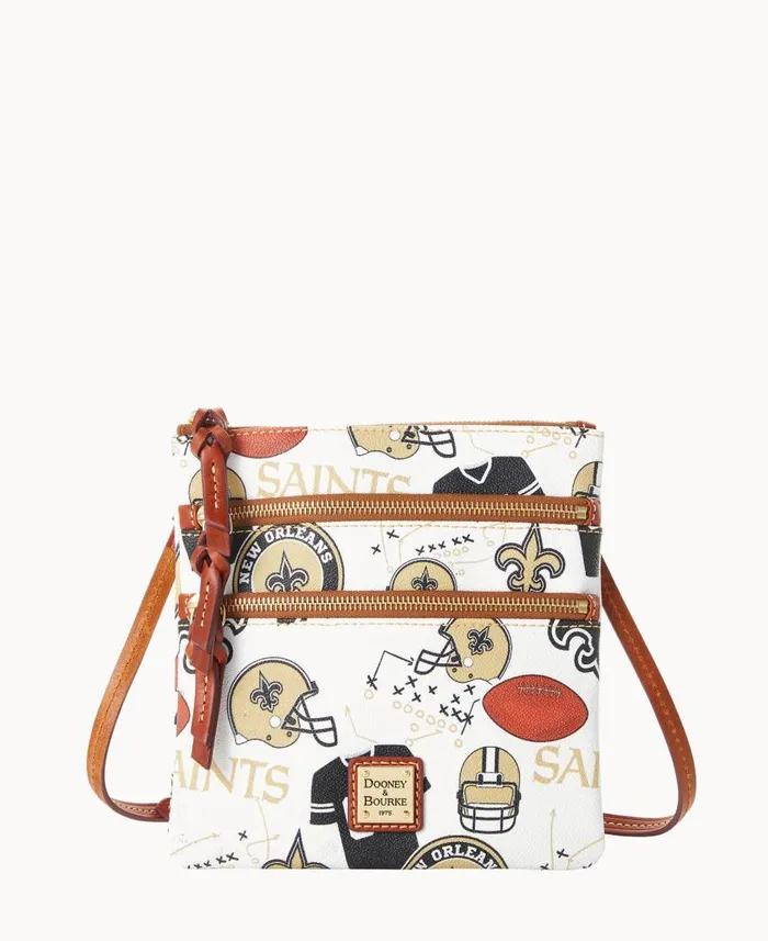 Woman NFL Saints N S Triple Zip Crossbody Saints Dooney and Bourke Crossbodies