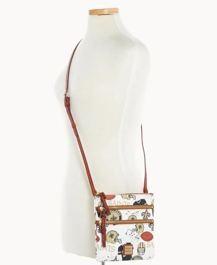 Woman NFL Saints N S Triple Zip Crossbody Saints Dooney and Bourke Crossbodies Woman NFL Saints N S Triple Zip Crossbody Saints Dooney and Bourke Crossbodies