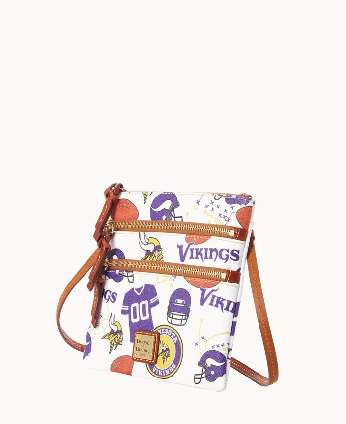 Woman NFL Vikings N S Triple Zip Crossbody Vikings Dooney and Bourke Crossbodies Woman NFL Vikings N S Triple Zip Crossbody Vikings Dooney and Bourke Crossbodies