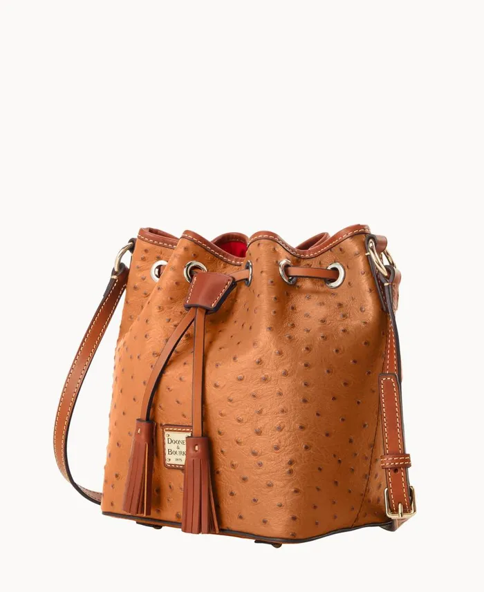 Woman Ostrich Kendall Crossbody Caramel Dooney and Bourke Crossbodies Woman Ostrich Kendall Crossbody Caramel Dooney and Bourke Crossbodies