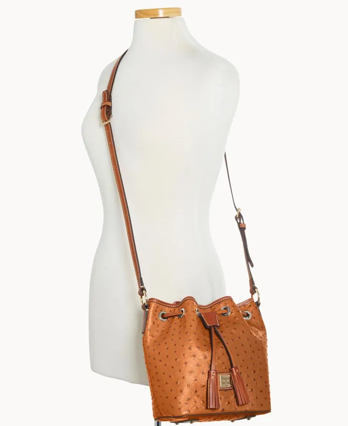 Woman Ostrich Kendall Crossbody Caramel Dooney and Bourke Crossbodies Woman Ostrich Kendall Crossbody Caramel Dooney and Bourke Crossbodies
