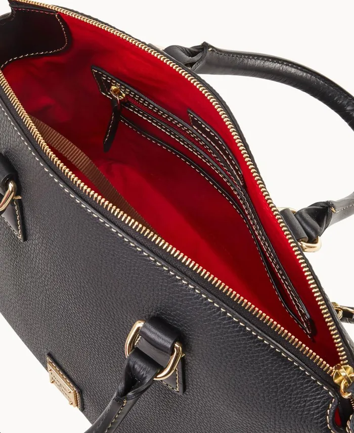 Woman Pebble Grain Domed Satchel Black Black Dooney and Bourke Satchels Woman Pebble Grain Domed Satchel Black Black Dooney and Bourke Satchels